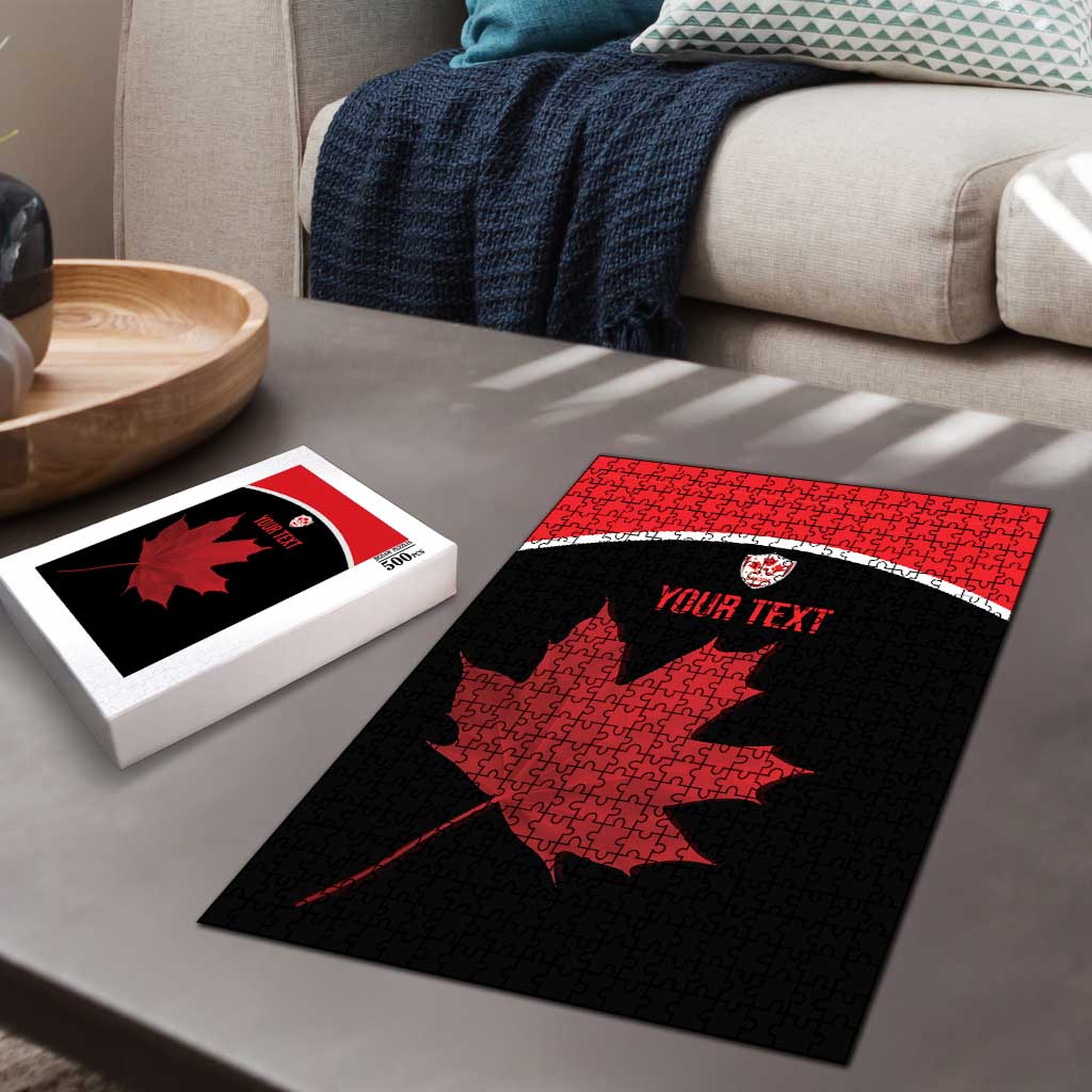 Personalized Canada Soccer Puzzle Maple Leaf and Map Style - Wonder Print Shop