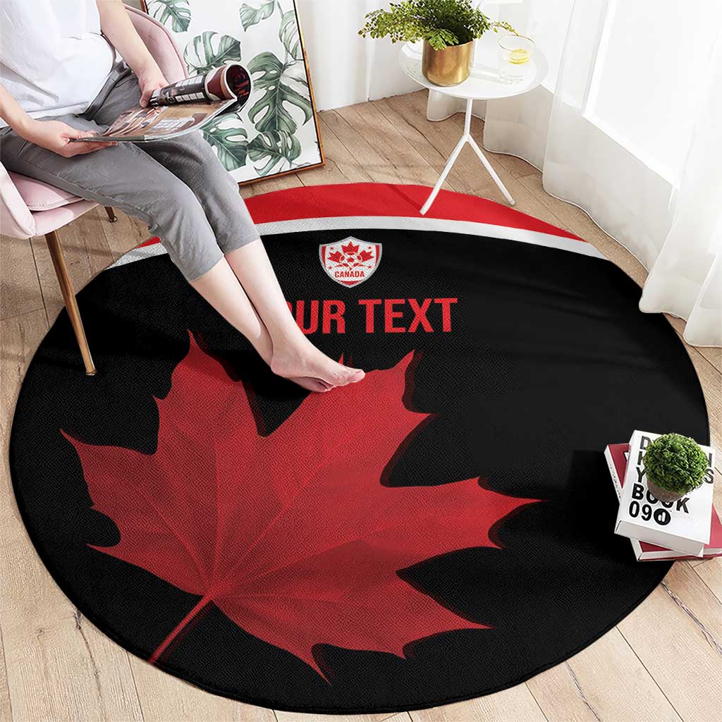 Personalized Canada Soccer Round Carpet Maple Leaf and Map Style - Wonder Print Shop