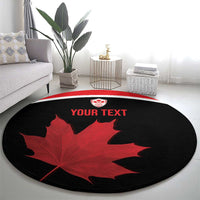 Personalized Canada Soccer Round Carpet Maple Leaf and Map Style - Wonder Print Shop