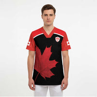 Personalized Canada Soccer Scrub Top Maple Leaf and Map Style - Wonder Print Shop