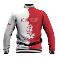 Personalized Rugby England Baseball Jacket Red Rose Champions