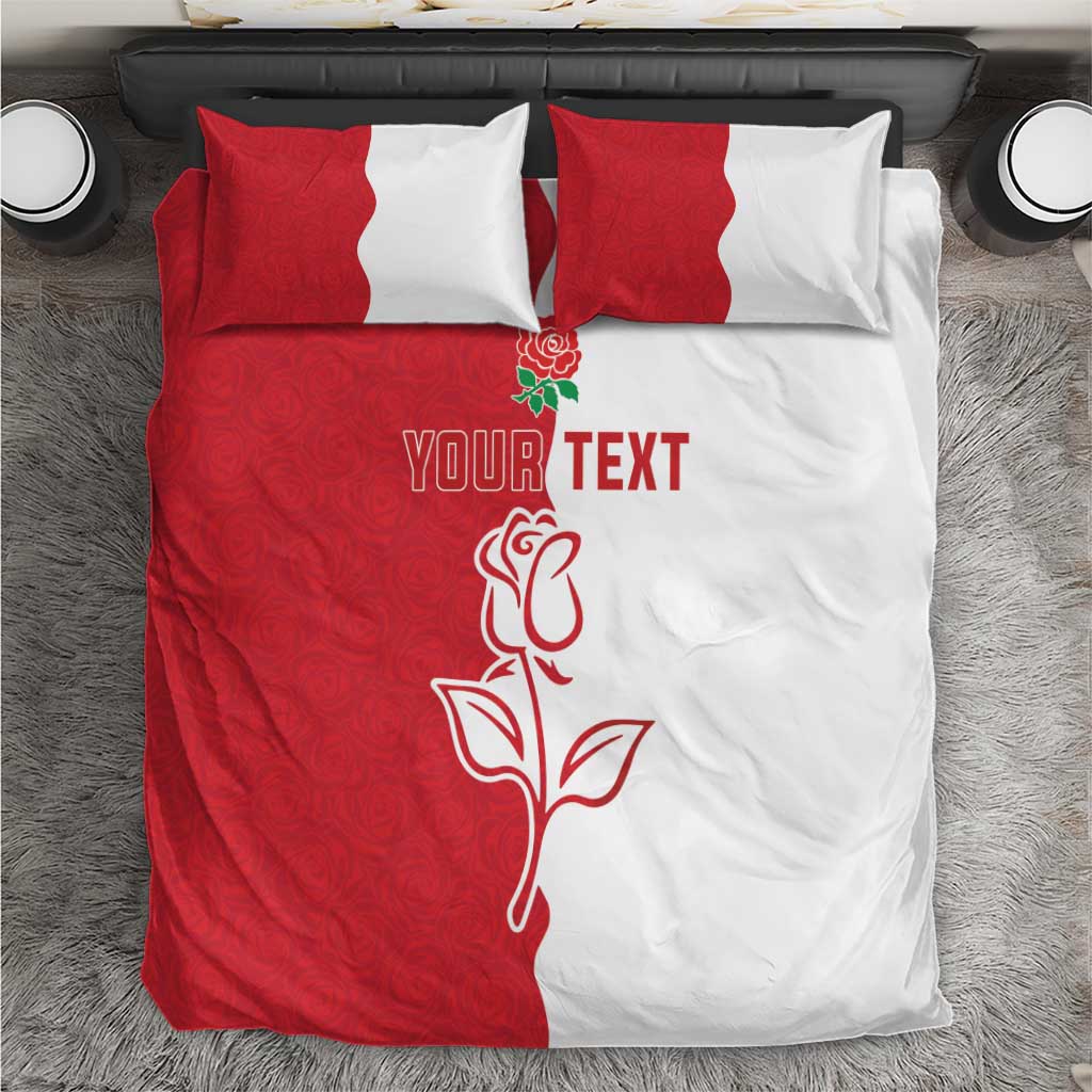 Personalized Rugby England Bedding Set Red Rose Champions