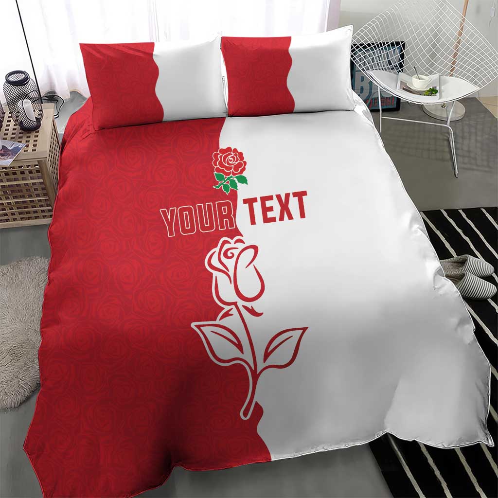 Personalized Rugby England Bedding Set Red Rose Champions