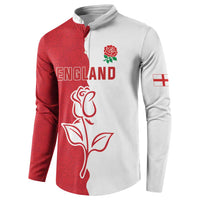 Personalized Rugby England Button Sweatshirt Red Rose Champions
