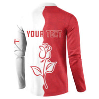 Personalized Rugby England Button Sweatshirt Red Rose Champions