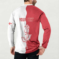 Personalized Rugby England Button Sweatshirt Red Rose Champions