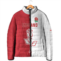 Personalized Rugby England Padded Jacket Red Rose Champions