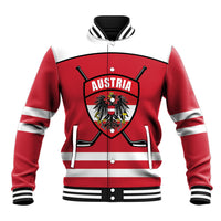 Austria Ice Hockey Custom Baseball Jacket Austrian Eagle Shield Red Version