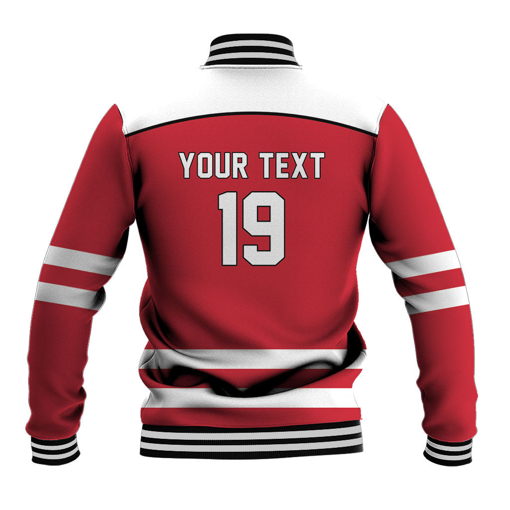 Austria Ice Hockey Custom Baseball Jacket Austrian Eagle Shield Red Version