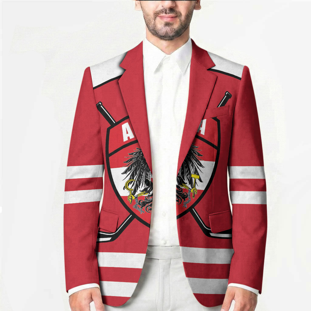 Austria Ice Hockey Custom Blazer Austrian Eagle Shield Red Version