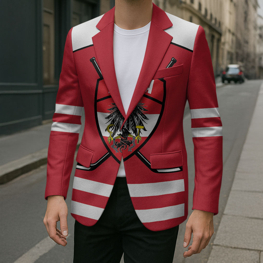 Austria Ice Hockey Custom Blazer Austrian Eagle Shield Red Version