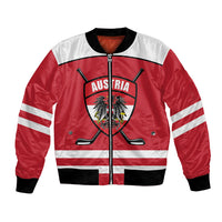Austria Ice Hockey Custom Bomber Jacket Austrian Eagle Shield Red Version