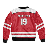 Austria Ice Hockey Custom Bomber Jacket Austrian Eagle Shield Red Version