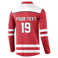 Austria Ice Hockey Custom Button Sweatshirt Austrian Eagle Shield Red Version