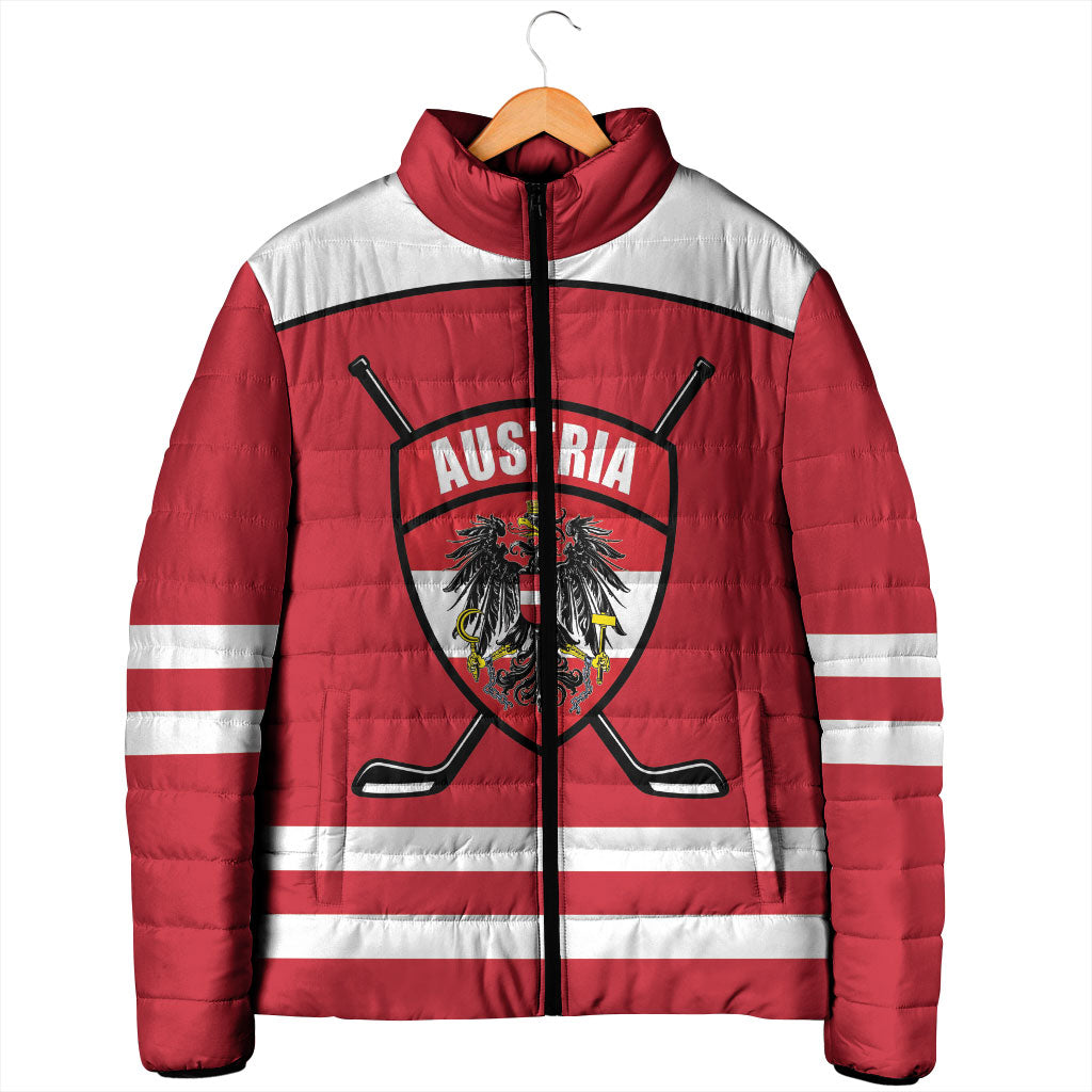 Austria Ice Hockey Custom Padded Jacket Austrian Eagle Shield Red Version