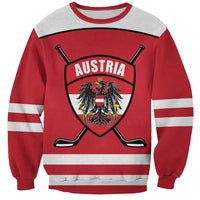 Austria Ice Hockey Custom Sweatshirt Austrian Eagle Shield Red Version