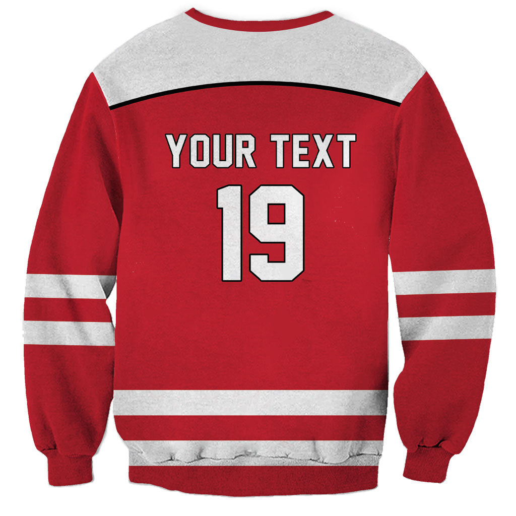 Austria Ice Hockey Custom Sweatshirt Austrian Eagle Shield Red Version