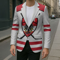 Austria Ice Hockey Custom Blazer Austrian Eagle Shield White Version