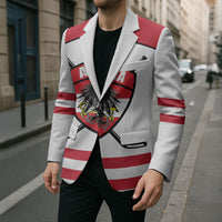 Austria Ice Hockey Custom Blazer Austrian Eagle Shield White Version