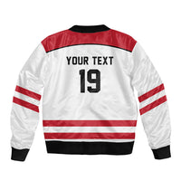 Austria Ice Hockey Custom Bomber Jacket Austrian Eagle Shield White Version