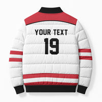 Austria Ice Hockey Custom Bomber Puffer Jacket Austrian Eagle Shield White Version