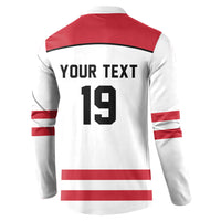 Austria Ice Hockey Custom Button Sweatshirt Austrian Eagle Shield White Version
