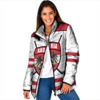 Austria Ice Hockey Custom Padded Jacket Austrian Eagle Shield White Version
