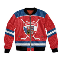 Czech Republic Ice Hockey Custom Bomber Jacket Czechia Lion Shield Red Version