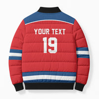 Czech Republic Ice Hockey Custom Bomber Puffer Jacket Czechia Lion Shield Red Version