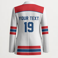 Czech Republic Ice Hockey Custom Blazer Czechia Lion Shield White Version