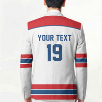 Czech Republic Ice Hockey Custom Blazer Czechia Lion Shield White Version