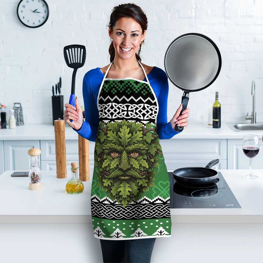 Personalized Anglesey Wales Christmas Apron Green Man Celtic Knot - Wonder Print Shop