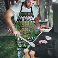 Personalized Anglesey Wales Christmas Apron Green Man Celtic Knot - Wonder Print Shop
