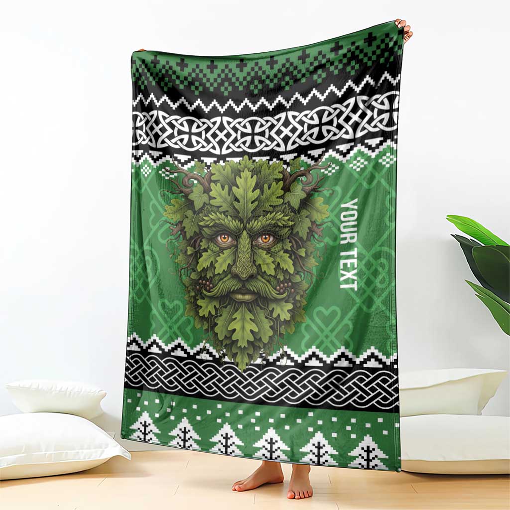 Personalized Anglesey Wales Christmas Blanket Green Man Celtic Knot - Wonder Print Shop