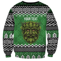 Personalized Anglesey Wales Christmas Sweatshirt Green Man Celtic Knot - Wonder Print Shop
