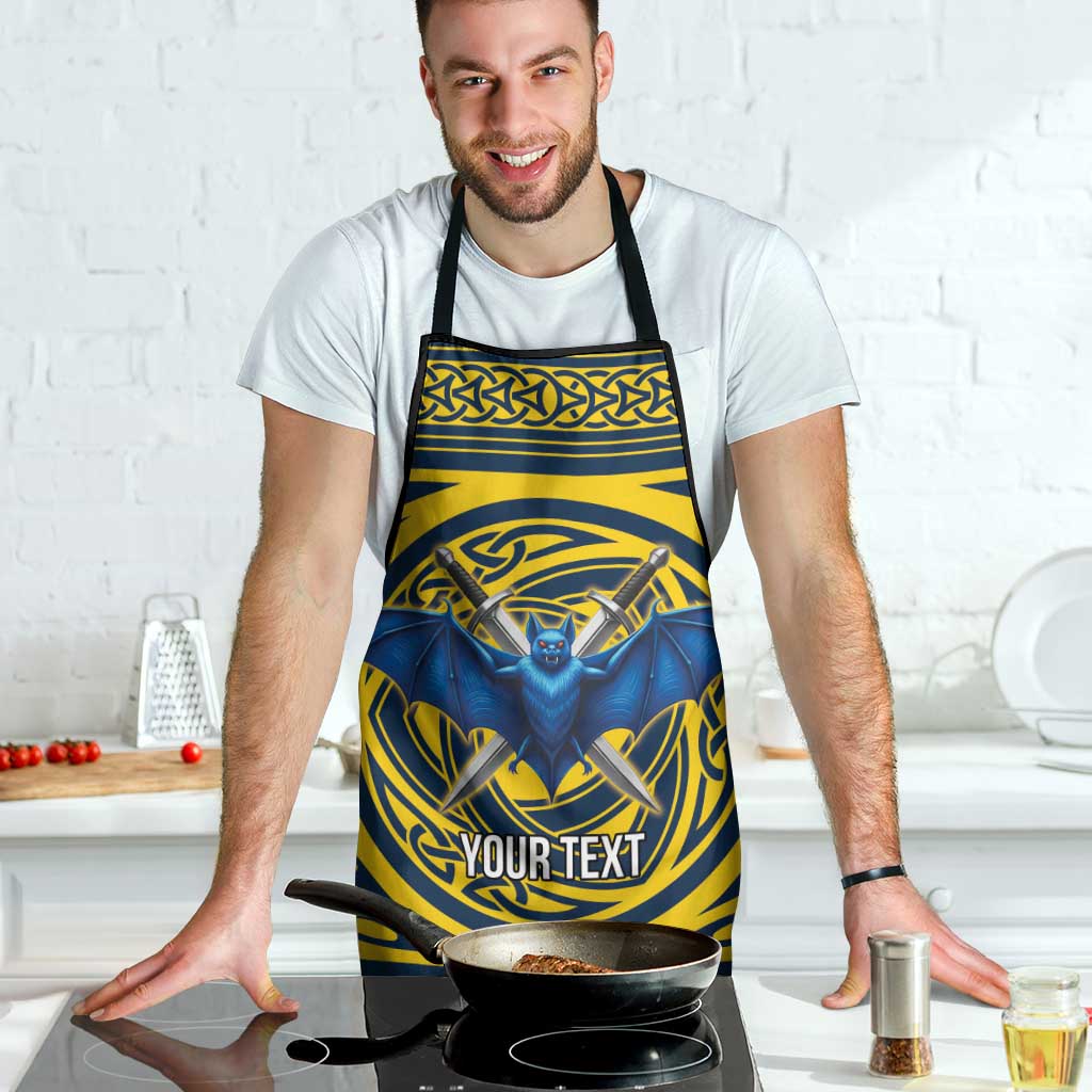 Personalized Brecknockshire Wales Apron Welsh Celtic Bat And Swords Design - Wonder Print Shop