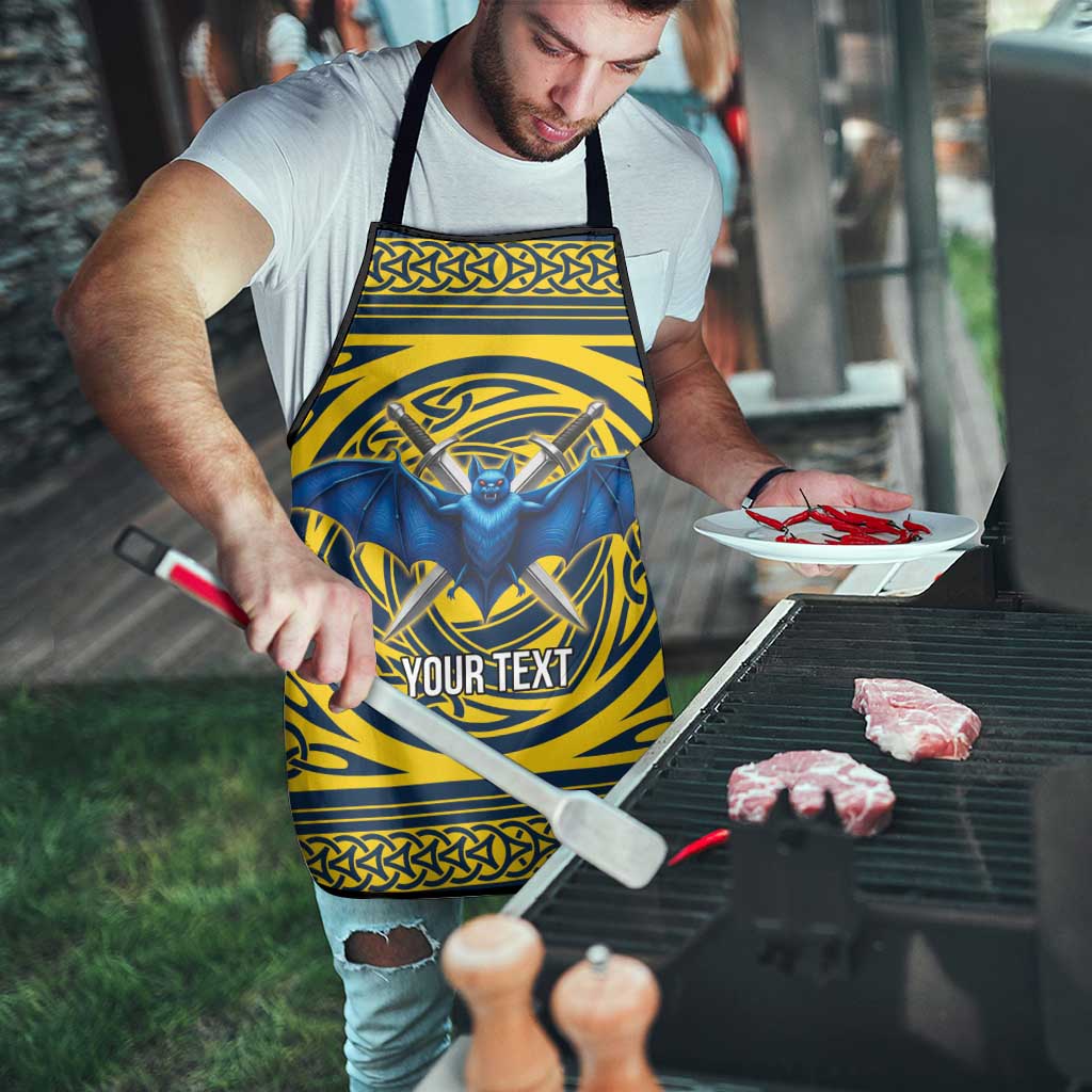 Personalized Brecknockshire Wales Apron Welsh Celtic Bat And Swords Design - Wonder Print Shop
