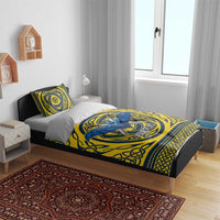 Personalized Brecknockshire Wales Bedding Set Welsh Celtic Bat And Swords Design - Wonder Print Shop