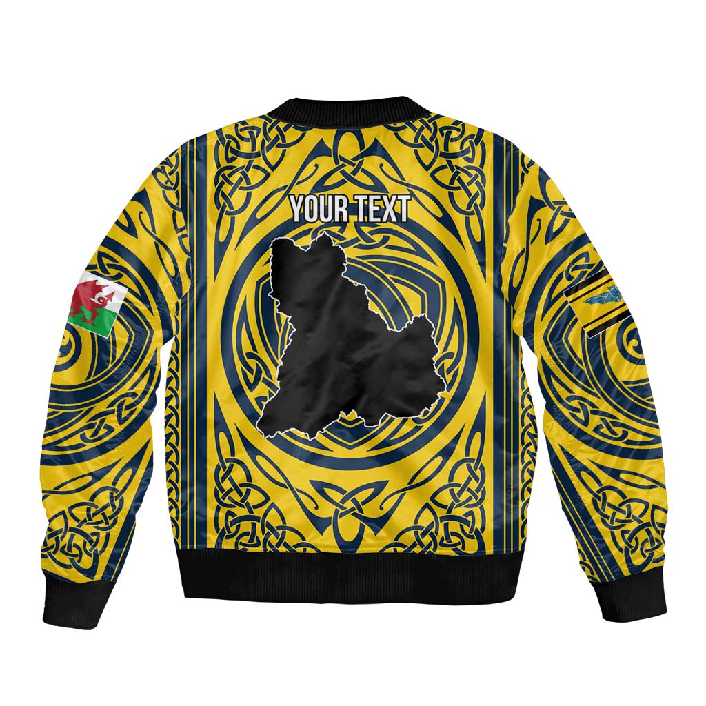 Personalized Brecknockshire Wales Bomber Jacket Welsh Celtic Bat And Swords Design - Wonder Print Shop
