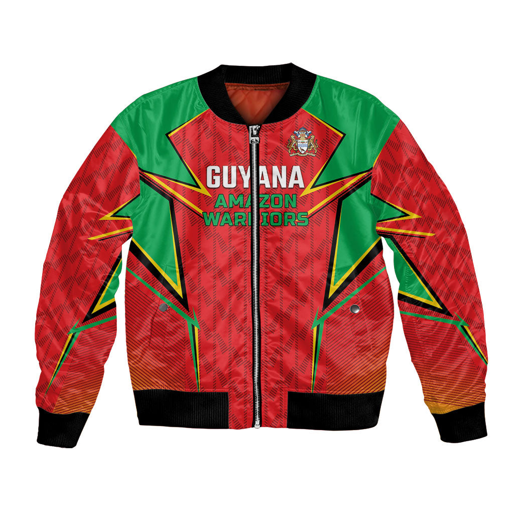 Custom Guyana Cricket Bomber Jacket Amazon Warriors Go For Glory