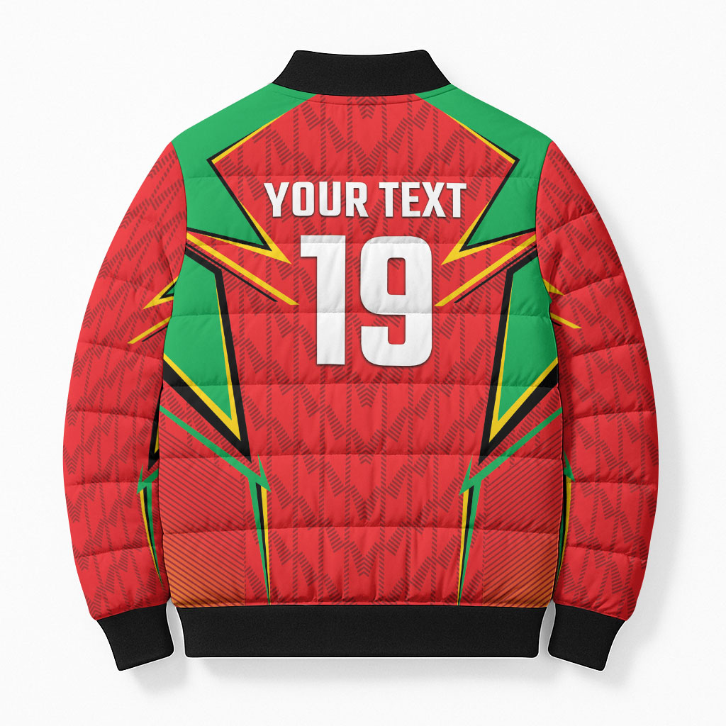 Custom Guyana Cricket Bomber Puffer Jacket Amazon Warriors Go For Glory