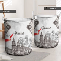 Poland Eagle Heritage Laundry Basket Wawel Castle Polish Wycinanki Folk Pattern - Wonder Print Shop