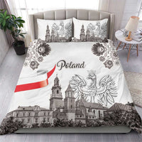 Poland Eagle Heritage Bedding Set Wawel Castle Polish Wycinanki Folk Pattern - Wonder Print Shop