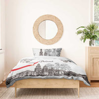 Poland Eagle Heritage Bedding Set Wawel Castle Polish Wycinanki Folk Pattern - Wonder Print Shop