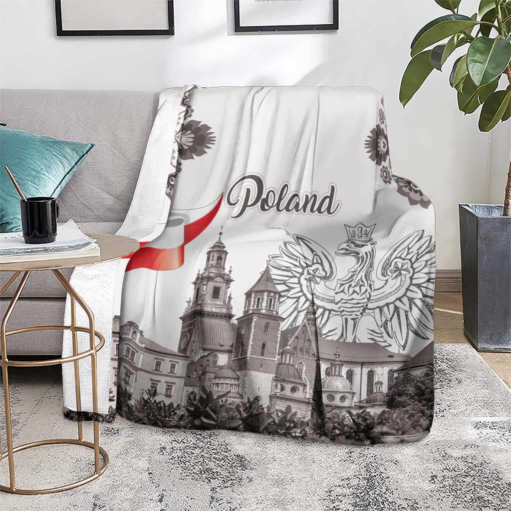 Poland Eagle Heritage Blanket Wawel Castle Polish Wycinanki Folk Pattern - Wonder Print Shop