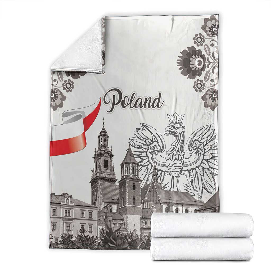 Poland Eagle Heritage Blanket Wawel Castle Polish Wycinanki Folk Pattern - Wonder Print Shop