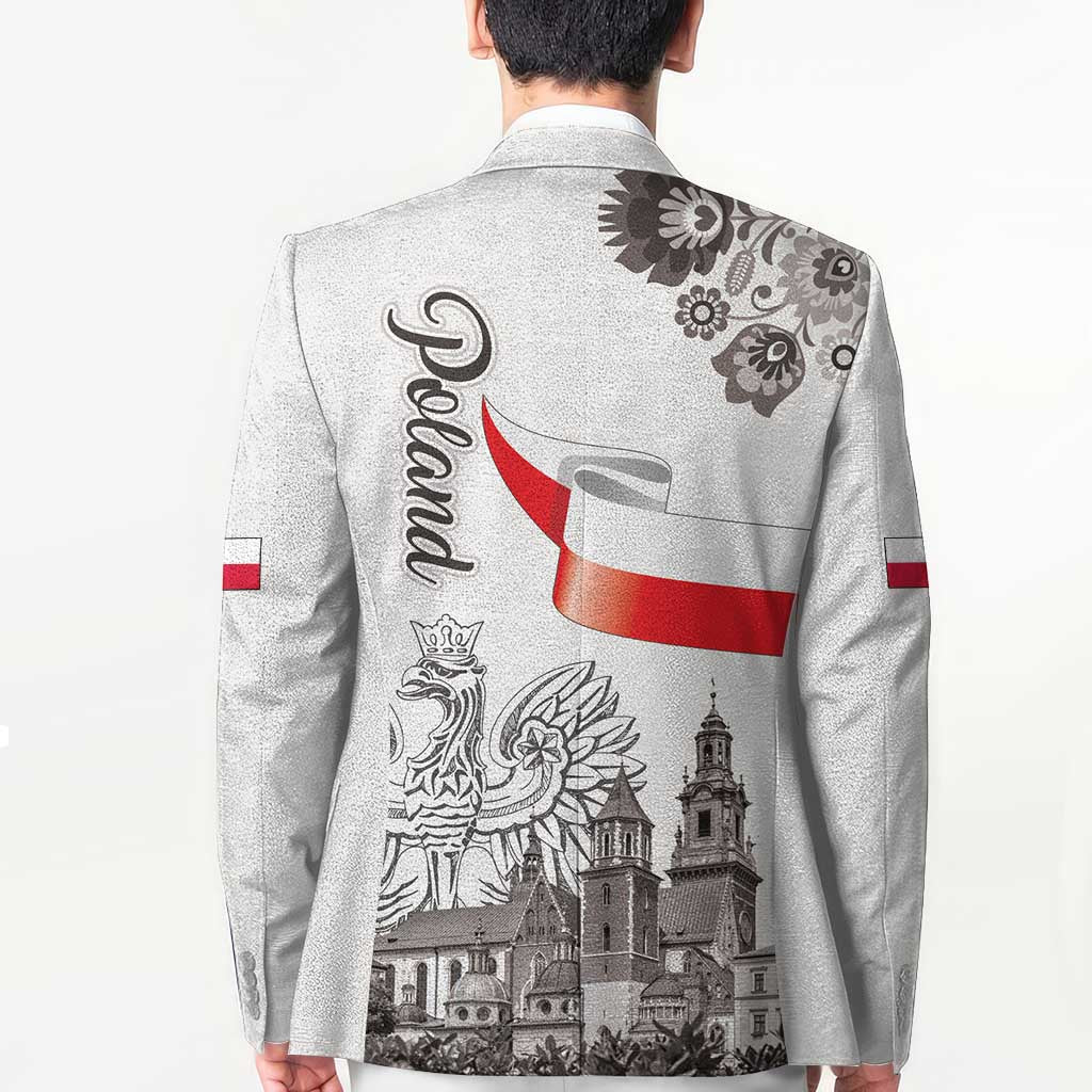 Poland Eagle Heritage Blazer Wawel Castle Polish Wycinanki Folk Pattern - Wonder Print Shop
