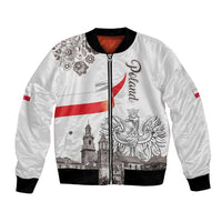 Poland Eagle Heritage Bomber Jacket Wawel Castle Polish Wycinanki Folk Pattern - Wonder Print Shop