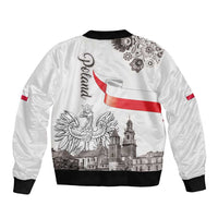Poland Eagle Heritage Bomber Jacket Wawel Castle Polish Wycinanki Folk Pattern - Wonder Print Shop