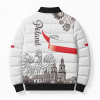 Poland Eagle Heritage Bomber Puffer Jacket Wawel Castle Polish Wycinanki Folk Pattern - Wonder Print Shop